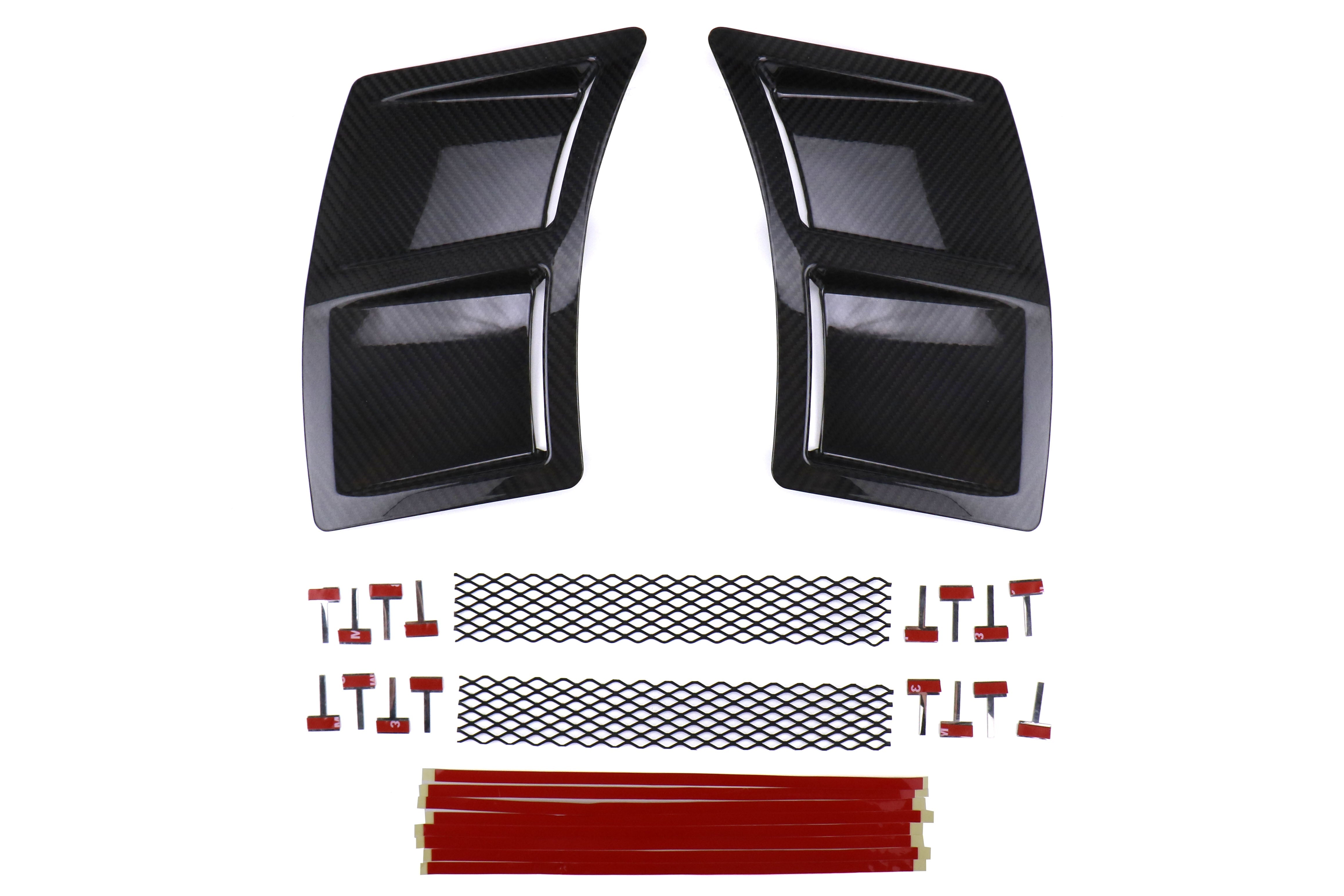 OLM S207 Style Carbon Fiber Bumper Vent Inserts - 2015-2021 Subaru WRX / STI